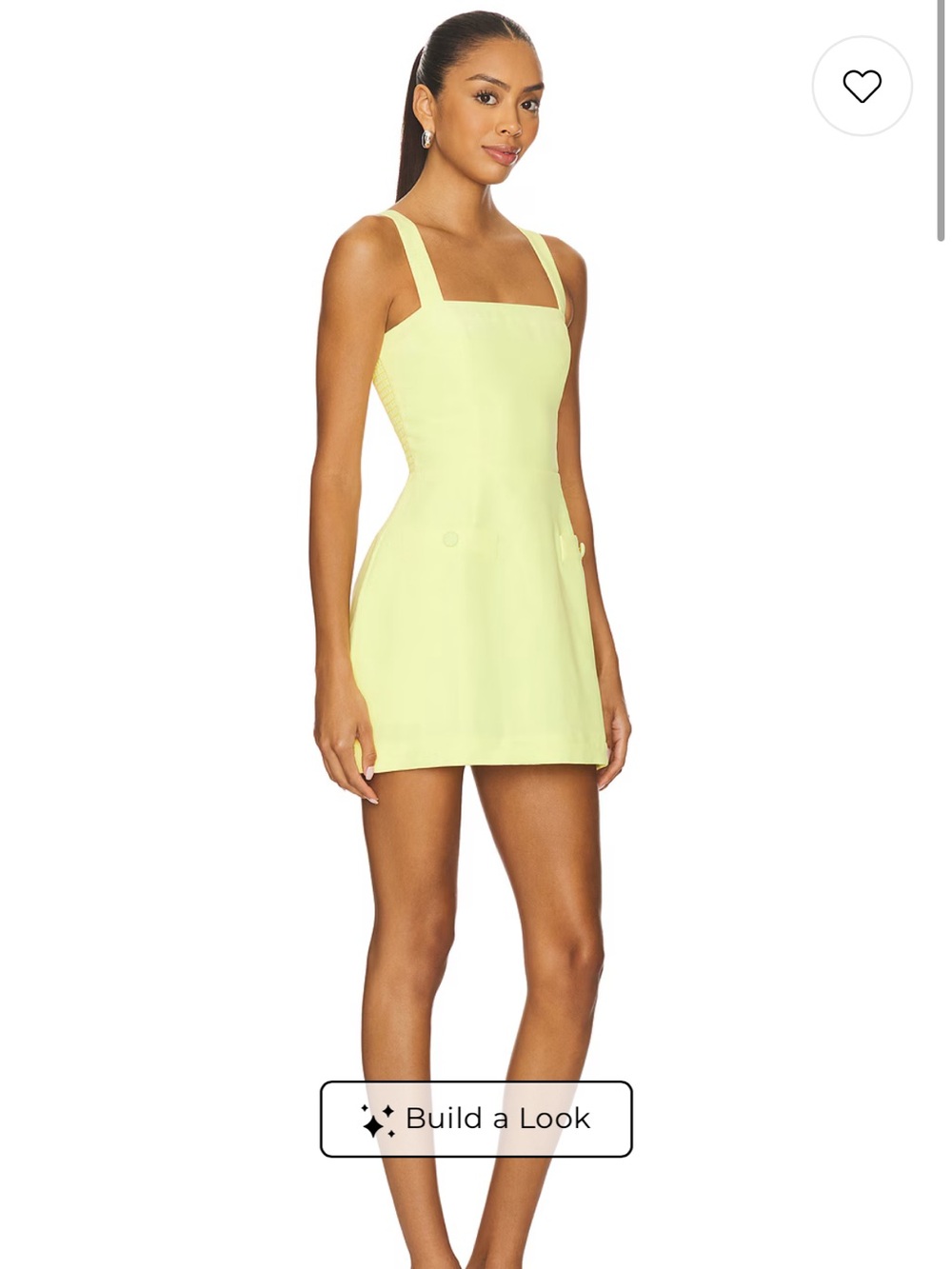 Amanda Uprichard Lemon Square-Neck Mini Dress - Picture 2 of 4